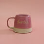 Bes Tea Handmade Ceramic Mug, White Or Pink Bestie Gift, thumbnail 7 of 9