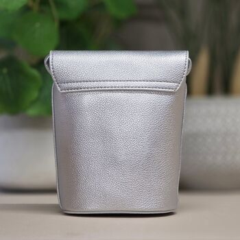 Small Cross Body Bag In Silver, 2 of 3