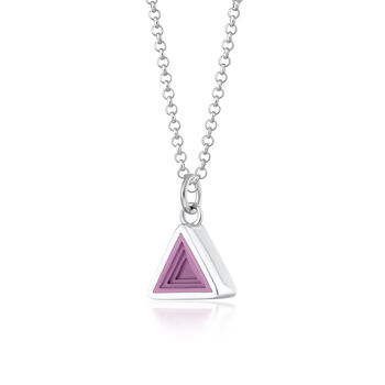 Geometric Purple Triangle Charm Necklace, 8 of 10