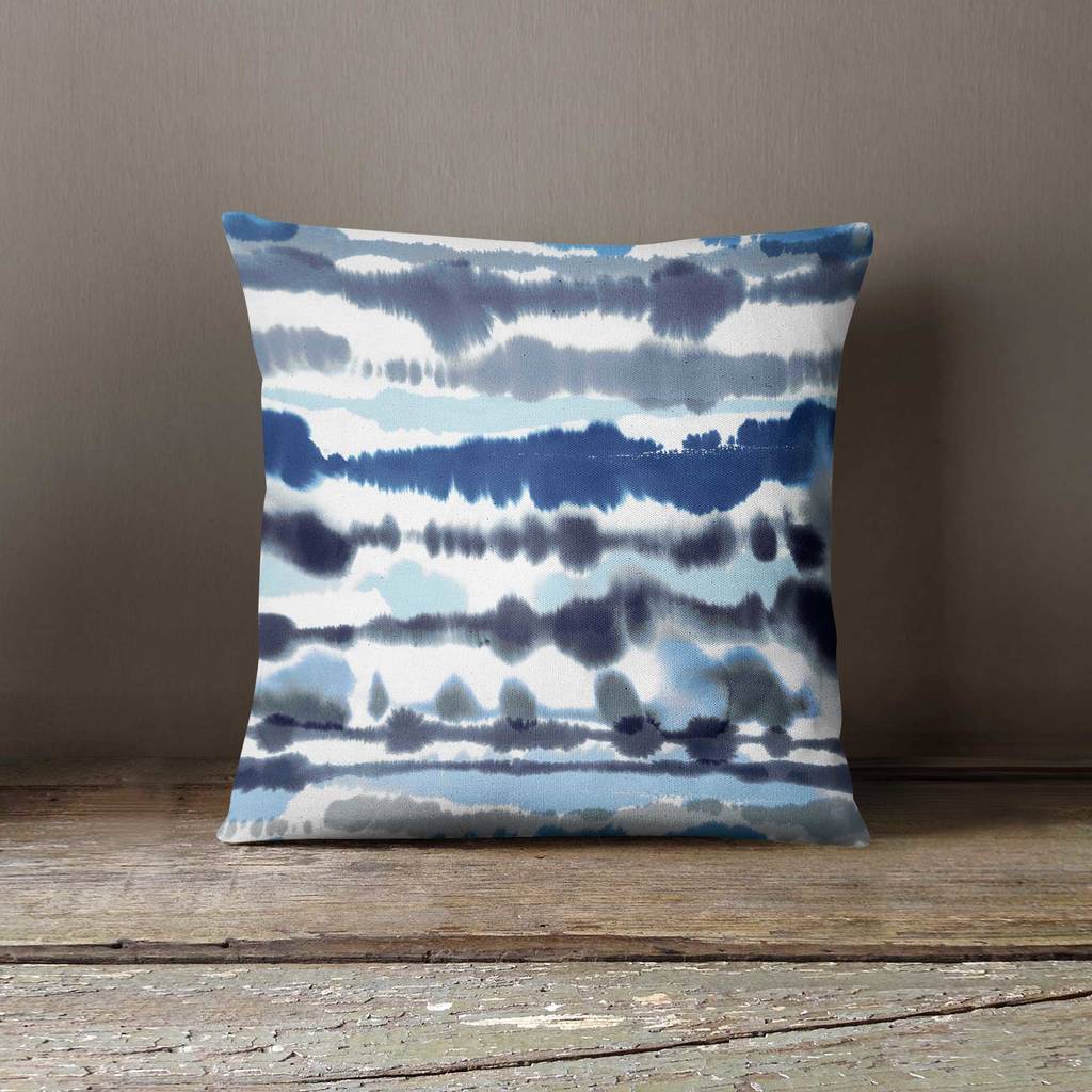 Watercolour Soft Nautical Lines Cushion Laura Munoz By Giant Sparrows ...