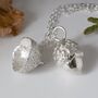 Autumn Solid Silver Acorn Cluster Necklace, thumbnail 3 of 5