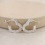 Sterling Silver Textured Heart Cut Out Earrings, thumbnail 1 of 3