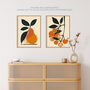 Set Three Wall Art Prints A4 Summer Fruit Boho Mid Century, thumbnail 7 of 7