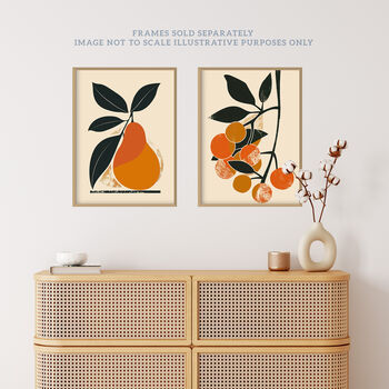 Set Three Wall Art Prints A4 Summer Fruit Boho Mid Century, 7 of 7