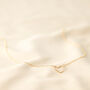 Gold Plated Figaro Chain And Heart Outline Necklace, thumbnail 4 of 5