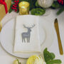 Personalised Silver Mirror Reindeer Christmas Place Name Card Setting, thumbnail 1 of 3