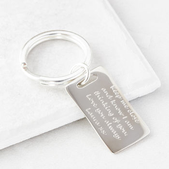Personalised Silver Message Key Ring, 2 of 6