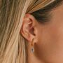 December Birthstone Tanzanite Gold Plated Huggie Hoop Earrings, thumbnail 1 of 12