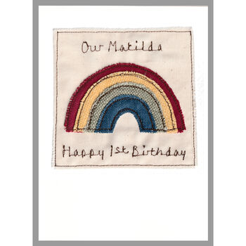 Personalised Rainbow New Baby Girl / 1st Birthday Card, 3 of 11