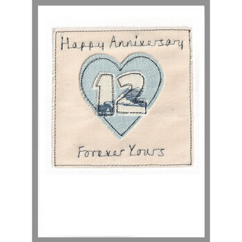 Personalised Heart Wedding Anniversary Card For Him, 12 of 12