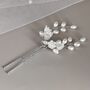 Pearl And Ceramic Flower Bridal Hair Pin, thumbnail 11 of 12