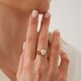 Double Natural Red Gemstone Sterling Silver Ring, thumbnail 1 of 2