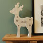 Personalised Name Wooden Reindeer Decoration, thumbnail 2 of 4