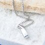 Silver Rectangle Custom Pendant Chain Necklace For Men And Women, thumbnail 5 of 12