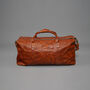 Genuine Leather Holdall Luggage Worn Look Light Brown, thumbnail 5 of 12
