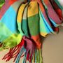 Super Soft Colour Block Scarf In Red And Green, thumbnail 4 of 5