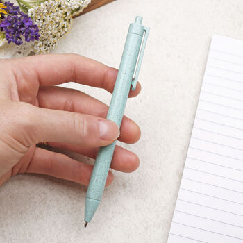 Pastel Green Eco Friendly Pen, Recycled Wheat Straw Pen, 2 of 3