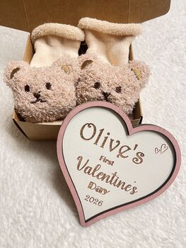 Baby’s First Valentine’s Day Plaque Personalised Sign, 5 of 10