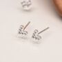 Sterling Silver Cubic Zirconia Heart Stud Earrings, thumbnail 4 of 8