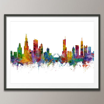 Chicago Skyline Cityscape Art Print, 4 of 8