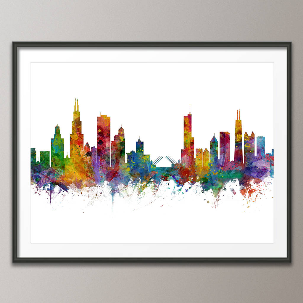Chicago Skyline Cityscape Art Print By artPause | notonthehighstreet.com