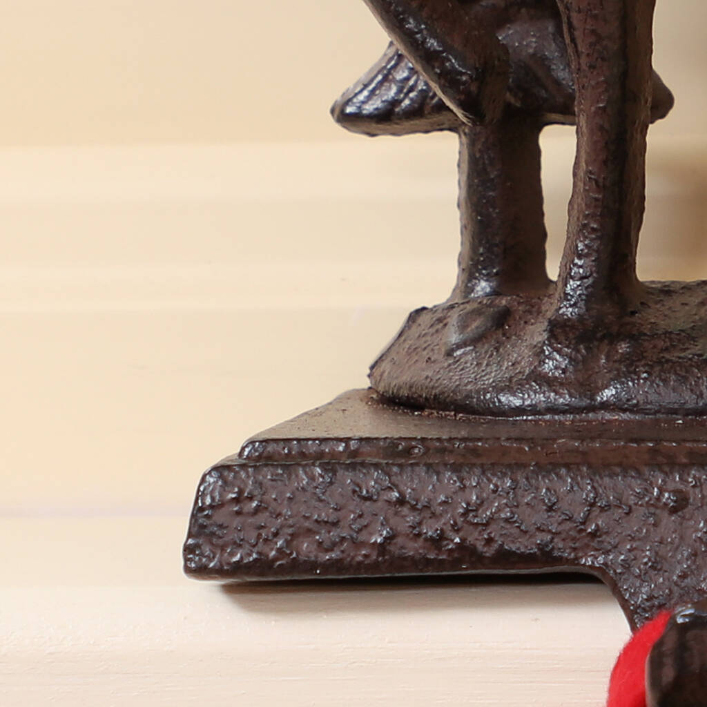 Cast Iron Reindeer Christmas Stocking Holder By Dibor