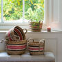 Woven Baskets With A Pink Stripe, thumbnail 1 of 1