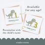 Personalised Dinosaur Age Birthday Card, thumbnail 3 of 3