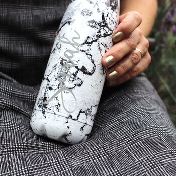 Personalised Reusable Marble Water Bottle/Flask, 3 of 3