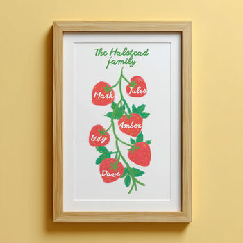 Personalised Family Tree Strawberry Print, 2 of 3