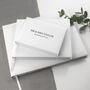 Engraved White Leather Wedding Guest Book, thumbnail 1 of 12