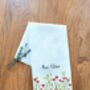 Personalised Pink Flowers Tea Towel, thumbnail 4 of 4