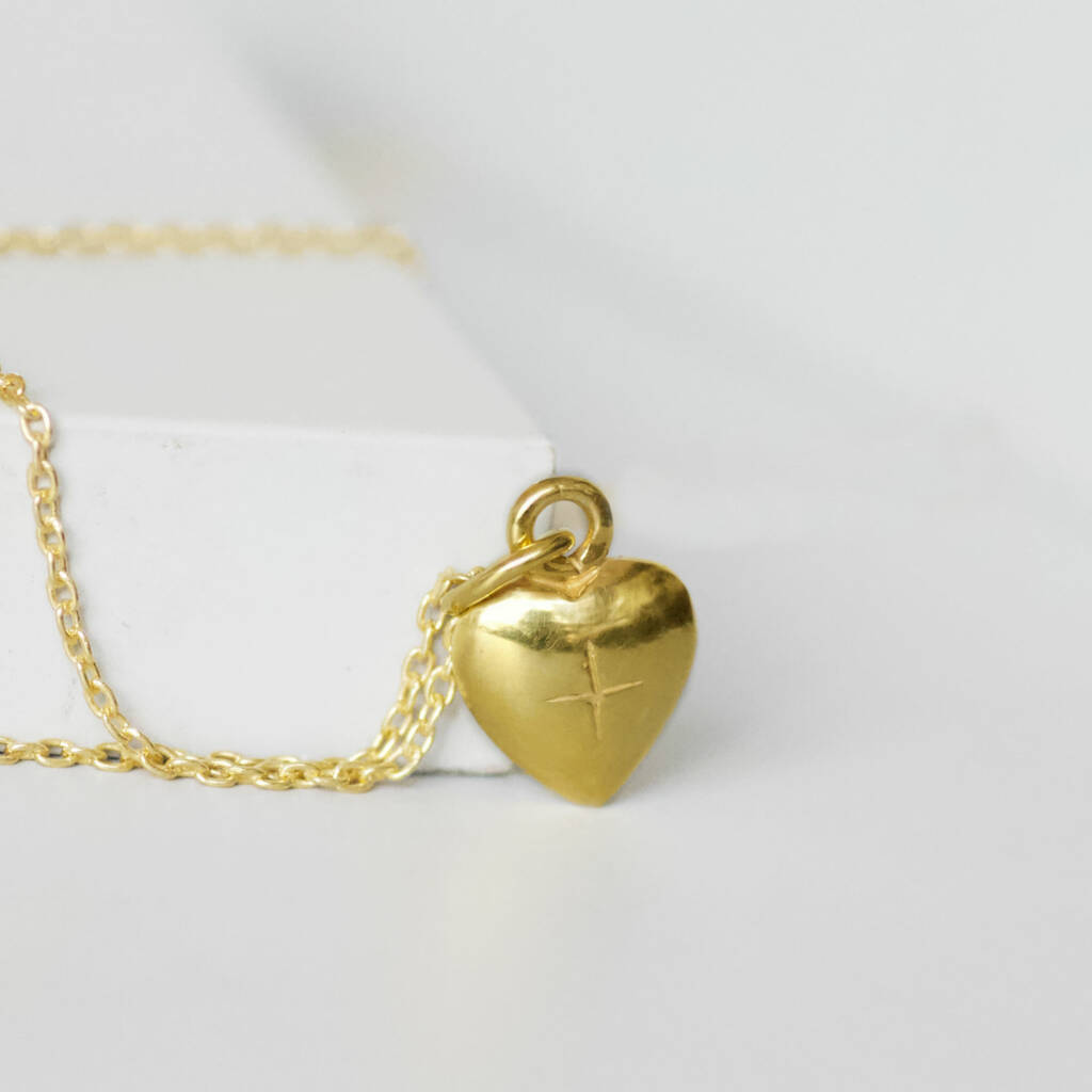 Gold Heart Charm Necklace By Amulette