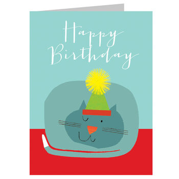 Mini Blue Cat Birthday Card, 3 of 5