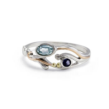 Sterling Silver Iolite And Blue Topaz Ring, 6 of 7