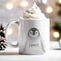 Personalised Christmas Penguin Mug With Name, thumbnail 1 of 3