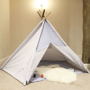 Personalised Blue Teepee With Storage Bag And Play Mat, 2 of 3