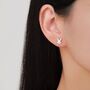 Mismatched Rabbit And Carrot Stud Earrings In Sterling Silver With Partial Rose Gold, thumbnail 5 of 12