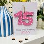 Personalised 15th Birthday Card Wooden Number Gift, thumbnail 1 of 7