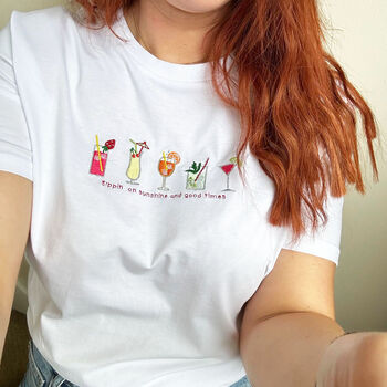 Cocktails Embroidered Tshirt, 2 of 4