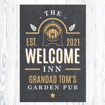 Personalised The Welcome Inn Pub Metal Sign, 3 of 4