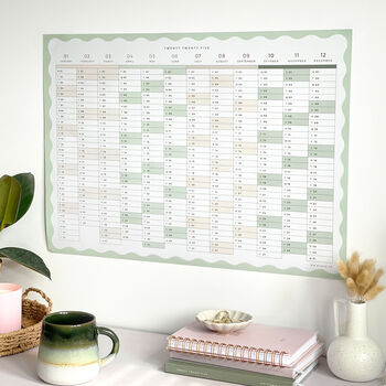 Large A2 Year View 2025 Wall Planner, Landscape, 7 of 8