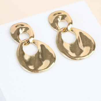 14k Chunky Gold Plated Hoop Earrings, 2 of 5