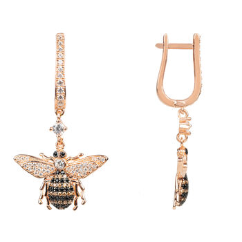 Honey Bee Drop Plated Silver Earring, 4 of 9
