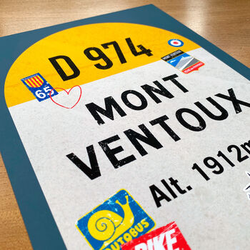 Personalised Tour De France Road Sign Art, Mont Ventoux, 7 of 9