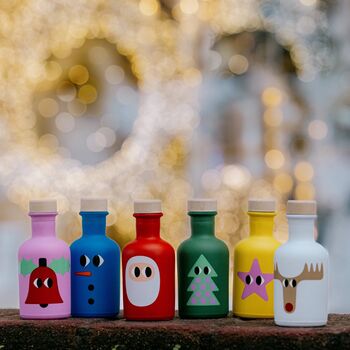 Set Of Six Christmas Mini Olive Oils Gift Box, 2 of 8