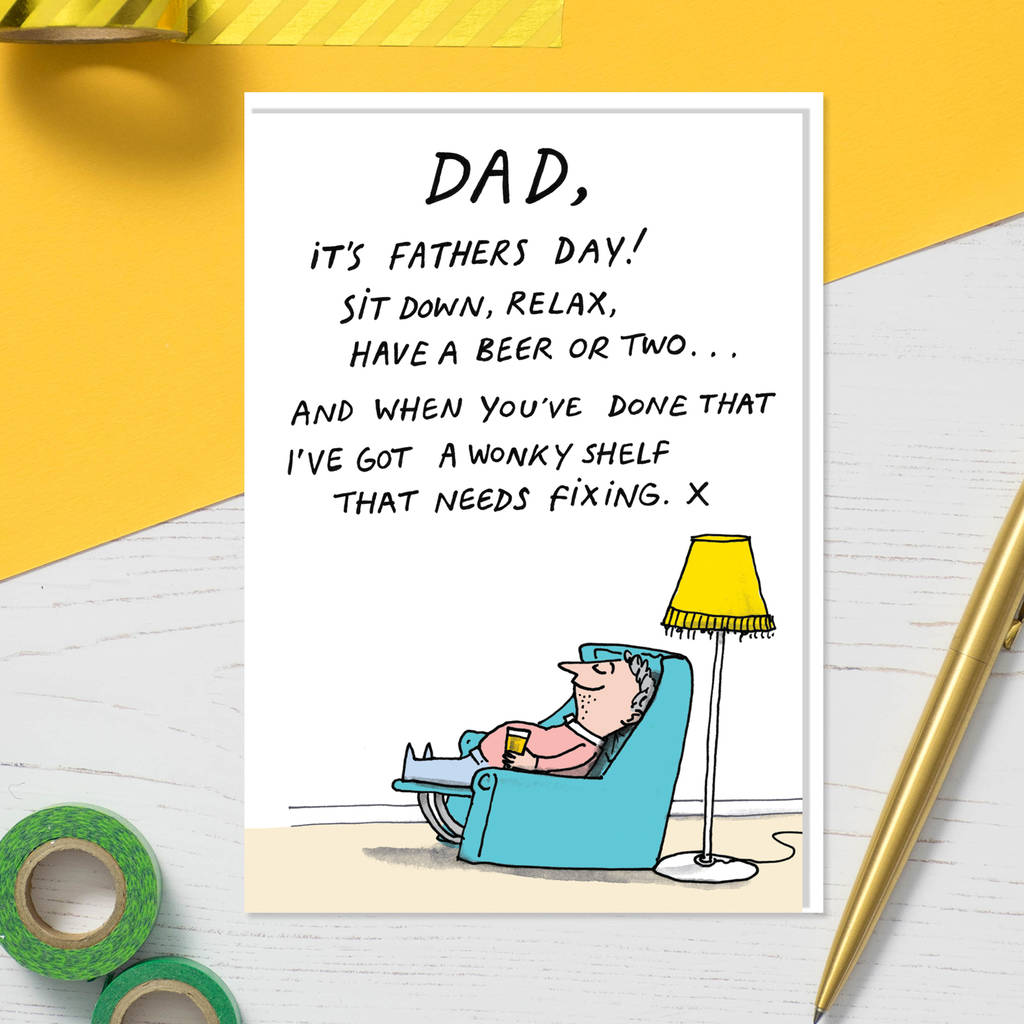 Wonky Shelf Card For Dad's By cardinky | notonthehighstreet.com