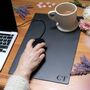 Personalised Initials Vintage Leather Mouse Pad Mother's Day Gift, thumbnail 1 of 12