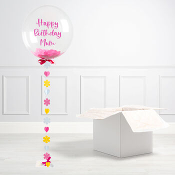 Personalised Flower Birthday Bubble Balloon, 2 of 3