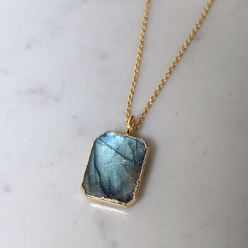 The Rectangle Labradorite Necklace, 3 of 10